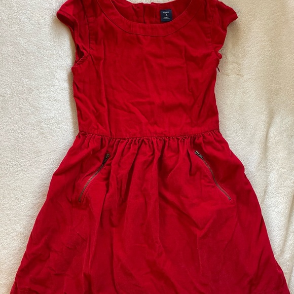 GAP red corduroy zippered dress - Picture 2 of 6